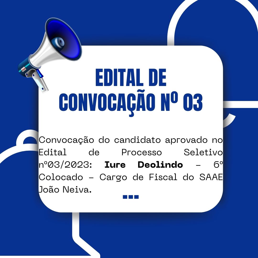 EDITAL DE CONVOCAÇÃO Nº03